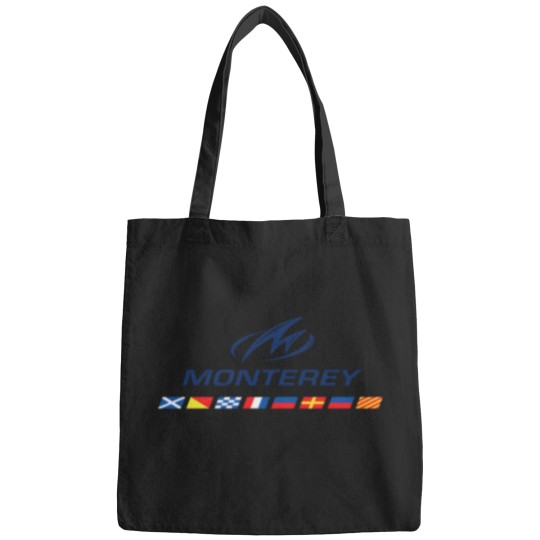 Discover Vintage Short Sleeve Monterey Boats Blue Logo T-Shirt Bags