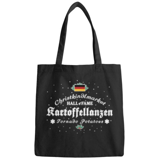Discover Christmas-Market-Food-German-Kartoffellanzen-Tornado-Potatoes T-Shirt Bags