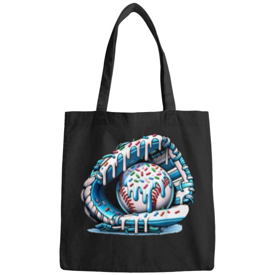 Discover baseball drip ice cream sprinkles baseball glove Bags