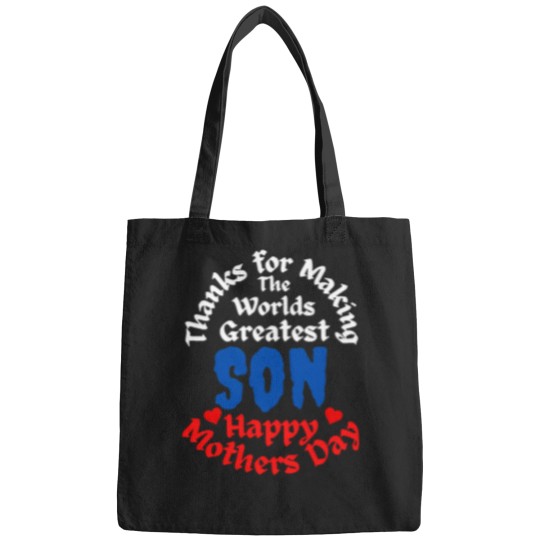 Discover Mothers Day Happy Mothers Day Worlds Greatest Son Bags