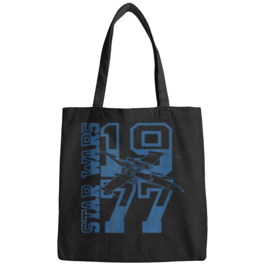 Discover 1977 Collegiate Logo & X-Wing Fighter T-Shirt Bags