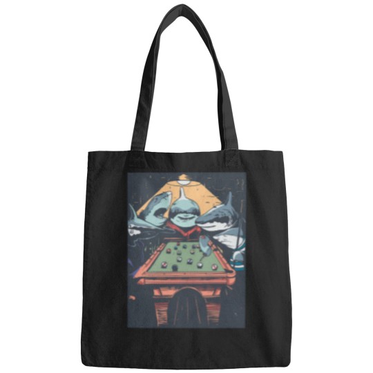 Discover Funny Shark Playing Pool Bags
