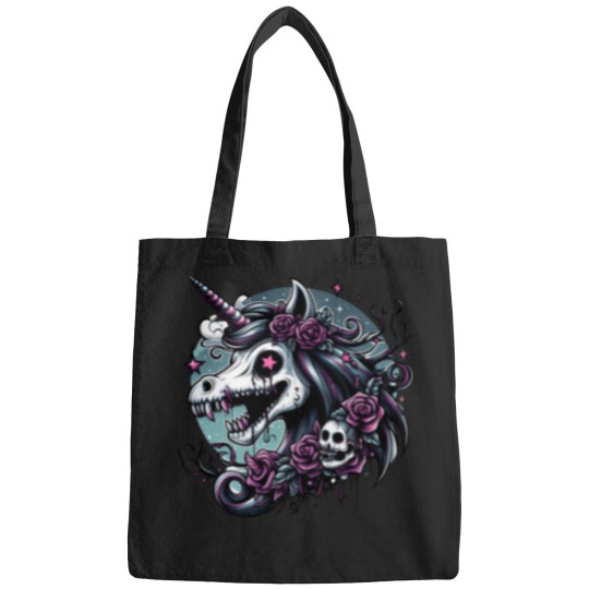 Discover zombie unicorn head Bags