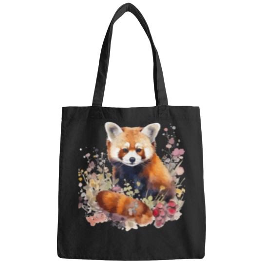 Discover Watercolor Flowers - Red Panda Bags