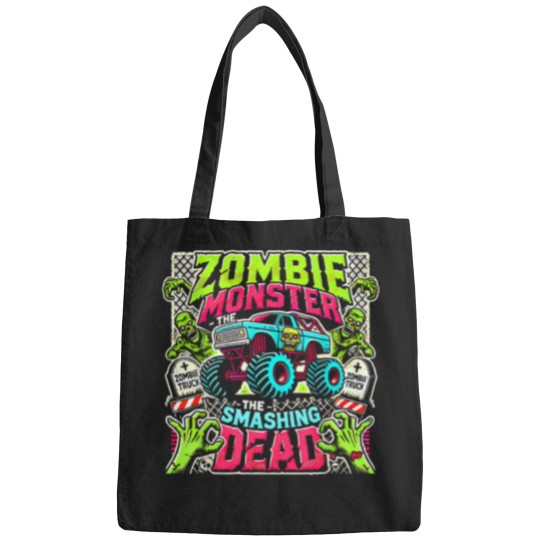 Discover zombie monster truck the smashing dead Bags