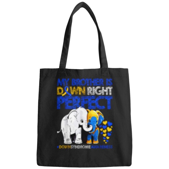 Discover My Brother Is Down Right Perfect Funny Elephant Bags