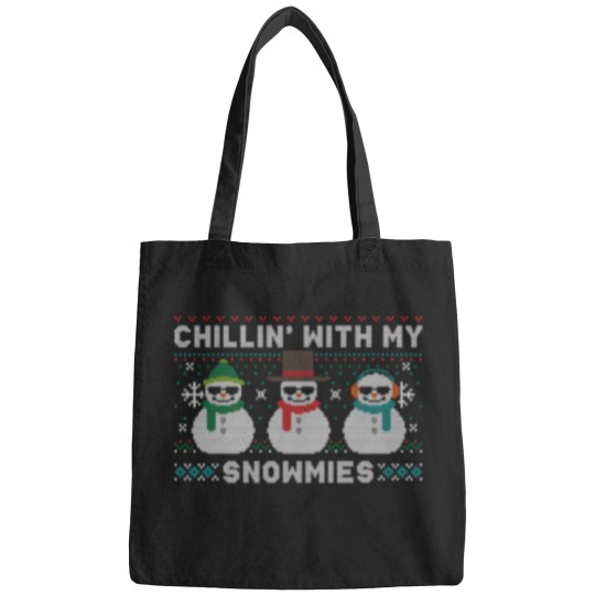 Discover Chillin With My Snowmies Cute Snowman Ugly Christmas Bags