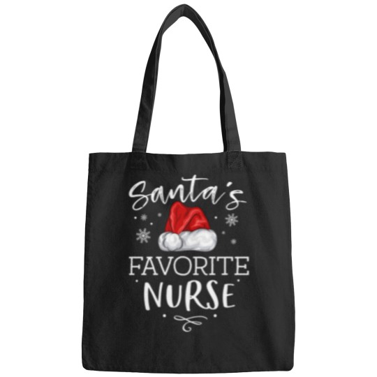 Discover Santa'S Favorite Nurse Christmas Hat Funny Nursing Gift Bags