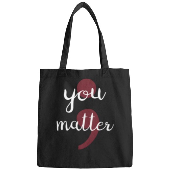 Discover Semicolon Project You Matter Against Depression Bags