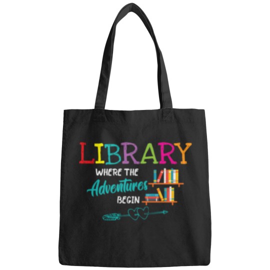 Discover Librarian Library Books Where Adventures Begin Reading Book Bags
