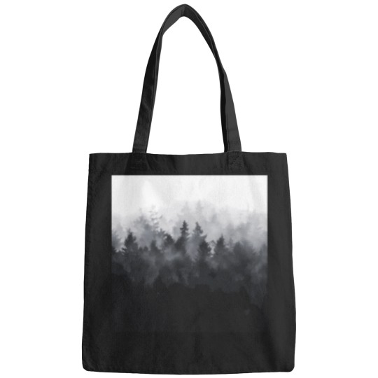 Discover The-Heart-Of-My-Heart--Midwinter-Blues-Gothic-Ravencore-Forest-With-Cascadia-Trees-Covered-In-Magic-Fog T-Shirt Bags