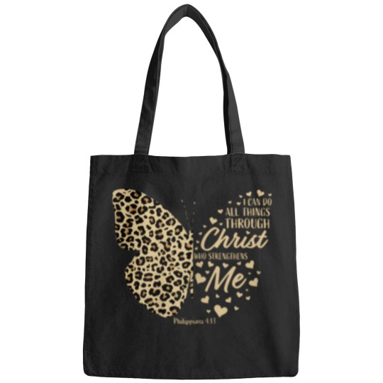 Discover Christian-Bible-Verse-Butterfly-Cheetah-Mom-Women-Teen-Girls-T-Shirt Bags