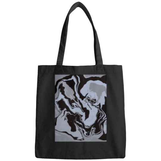 Discover Modern abstract pattern in swirl optics in black, blue and grey Bags