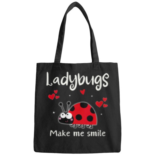 Discover Womens Adorable Ladybugs Make Me Smile Women Girls Kids V-Neck T-Shirt Michael Scott The Office Tv Show Yesh. Black White Bags