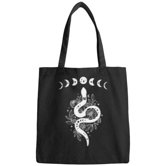 Discover Celestial Snake, Mystical Lunar Snake, Celestial Mystical Floral Moon Snake Bags