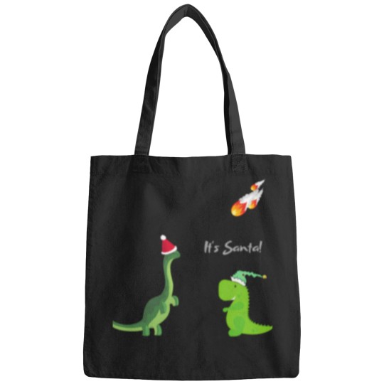 Discover It'S-Santa---Silly-Dinosaurs-Extinction T-Shirt Bags