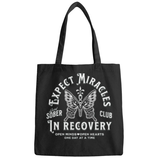 Discover In Recovery Tattoo Style Butterfly Sobriety Design Bags