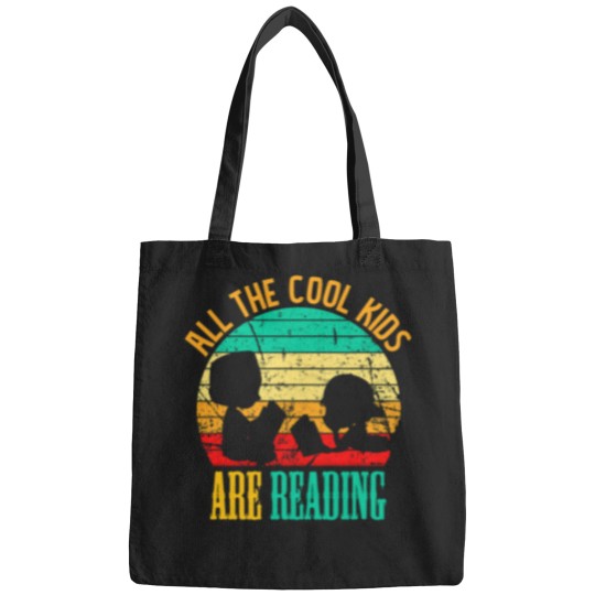 Discover All The Cool Kids Reading Book Lover Retro Funny Bookworm Bags