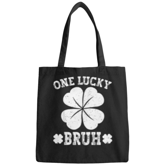 Discover Vintage-One-Lucky-Bruh-Funny-Saying-Green-St-Patrick'S-Day-T-Shirt Bags