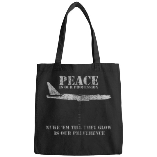 Discover Retro-B52-Bomber-Plane-Funny-Nuke-Saying-T-Shirt Bags