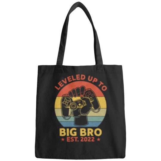 Discover Leveled Up To Big Bro EST 2022 Big Brother Gift - New Brother Siblings Bags