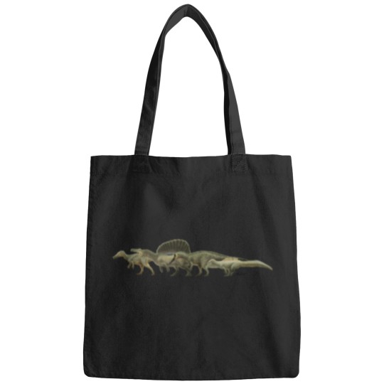 Discover Spinosauridae.-Spinosaurus-Family-Dinosaurs.-Paleoart T-Shirt Bags