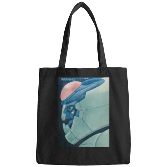 Discover Warning-Mecha T-Shirt Bags