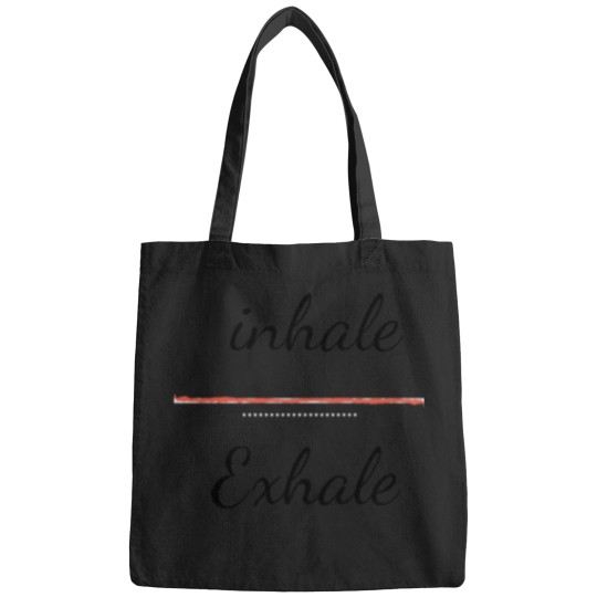 Discover Inhale &amp_ Exhale yoga TShirt Bags