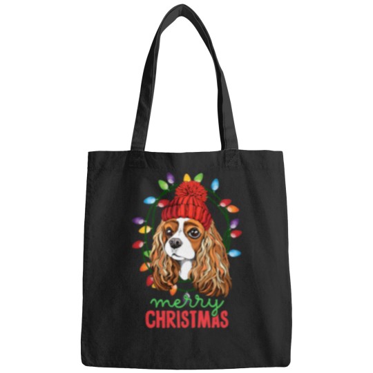 Discover Merry-Christmas-Cavalier-King-Charles-Spaniel T-Shirt Bags