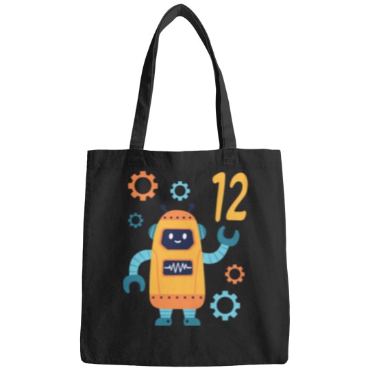 Discover 12Th Birthday Cute Robot 12 Year Old Funny B-Day Matching Bags