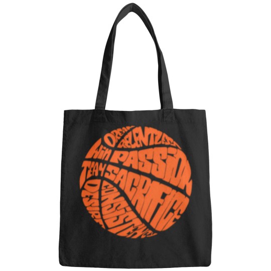 Discover Basketball  Quote Win Dream Team Desire Consistency Passion Relentless (W) Bags
