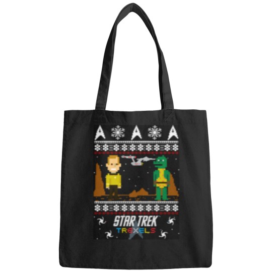 Discover startrek2020 Trexels Pixelated Captain Kirk Christmas Sweater Bags