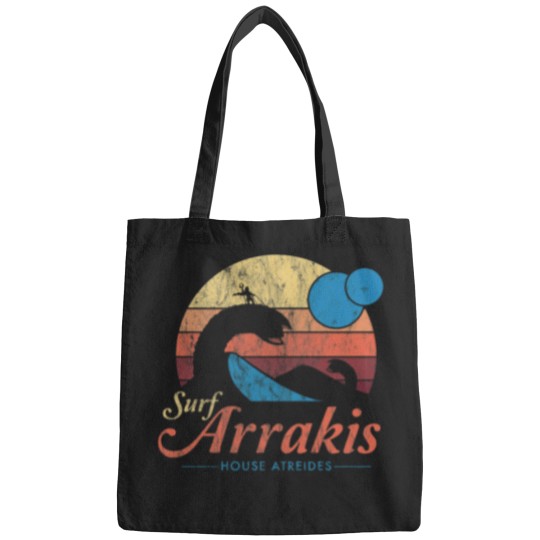 Discover Visit Arrakis  Vintage Distressed Surf   Sci Fi Bags