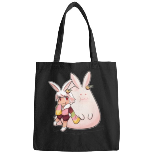 Discover Moon rabbit almond For strawberry cake Kawaii Bags