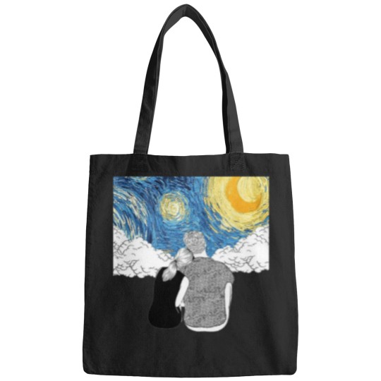 Discover Love-In-A-Starry-Night-Van-GoghFunny-Gift-For-Van-Gogh-Lovers-And-Fine-Art-Lovers Bags
