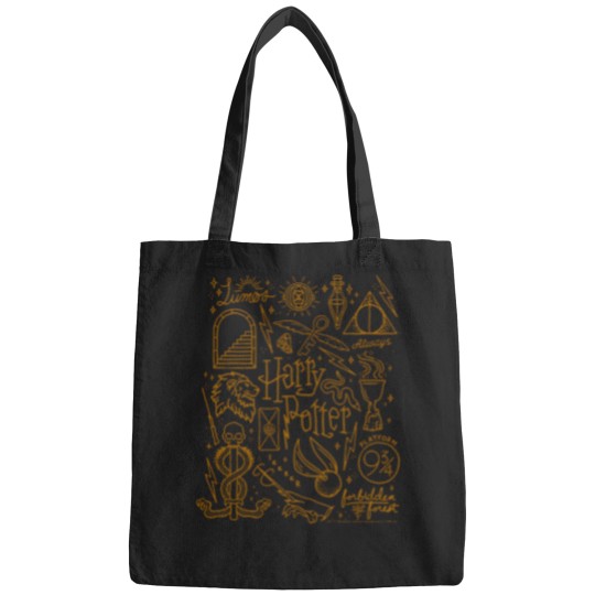 Discover Harry-Potter-Deathly-Hallows-2-Icon-Collage-Poster-Long-Sleeve-T-Shirt Bags