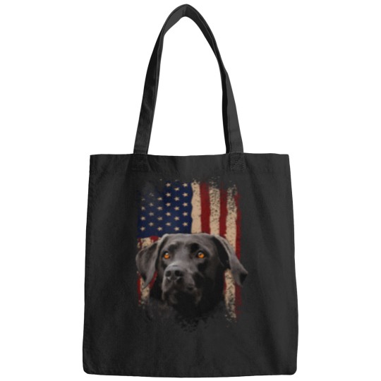 Discover American-Black-Labrador-Usa-Flag-Lab-Owner-T-Shirt Bags