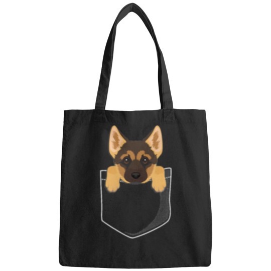 Discover Pocket German Shepherd Puppy Cute Dog Lover Bags
