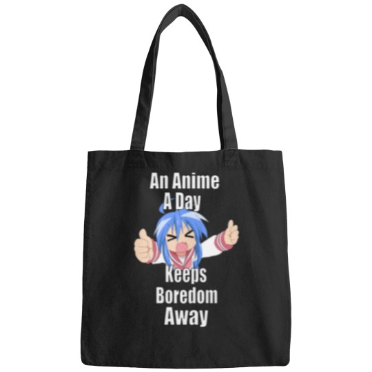 Discover An-Anime-A-Day-Keeps-Boredom-Away---Konata-Izumi T-Shirt Bags