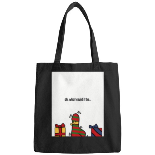 Discover Dildo-Wrapped-Gift-Funny-Inappropriate-Christmas-Card T-Shirt Bags