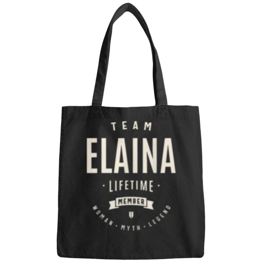 Discover Team-Elaina-Lifetime-Member-Funny-Name-Elaina-T-Shirt Bags