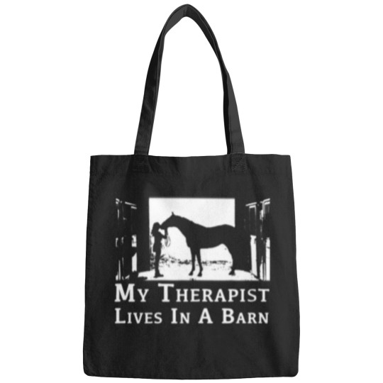 Discover Horse Pet Womens My Therapist Live In A Barn Funny Horse Bags