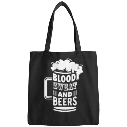 Discover Blood Sweat And Beers funnys St Patricks Day Pun Fitted Scoop Bags