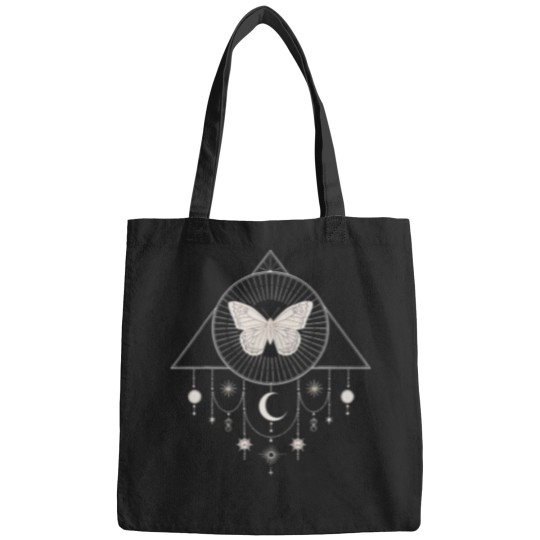 Discover Mystic Butterfly Moon And Stars Boho Bags