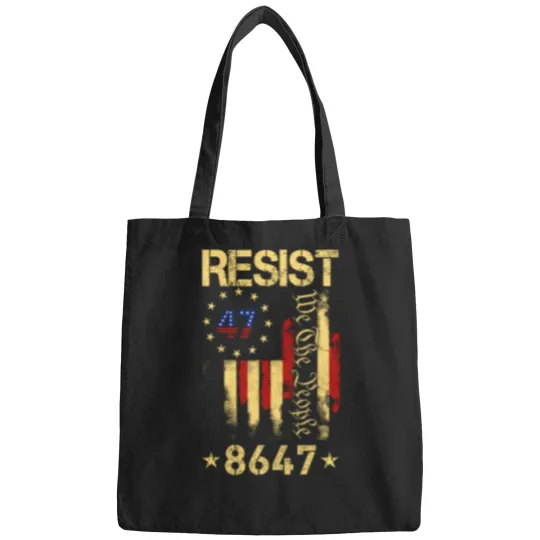 Discover Anti Trump 8647 86 47 US Flag We The People Impeach 47 Unisex Bags