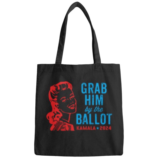 Discover Grab Him By The Ballot Kamala 2024 Funny Harris Election Bags
