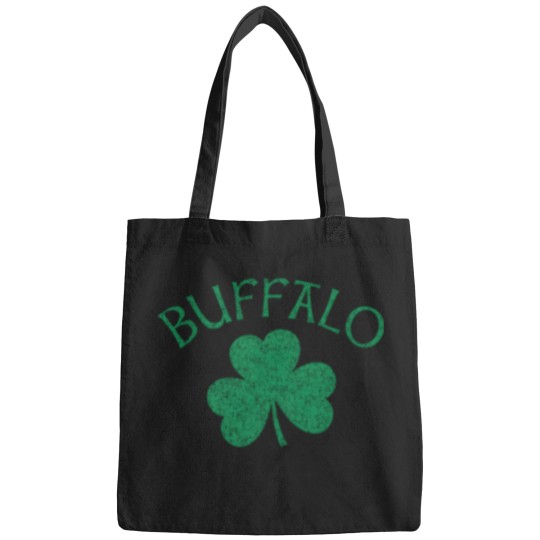Discover Buffalo Ny Irish Shamrock Distressed Green Print Bags
