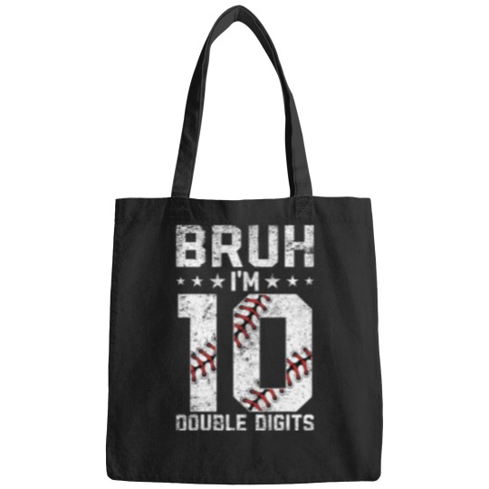 Discover 10th Birthday Baseball Bruh Im Double Digits 10 Years Old Bags