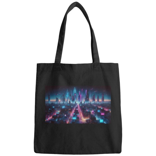 Discover 4778 Cyberpunk Neon Metropolis Active T-Shirt Bags
