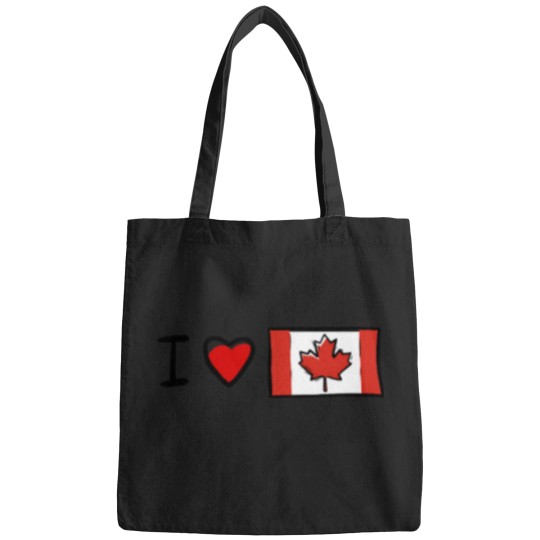 Discover I-Love-Canada-Love-Art T-Shirt Bags
